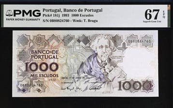 Portugal. - 1000 Escudos - 1993 - Pick 181j (Zonder