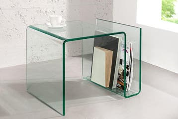 Extravagante glazen salontafel FANTOME 50cm bijzettafel met, Ophalen of Verzenden, Nieuw