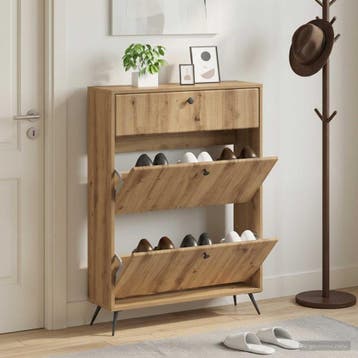 vidaXL Schoenenkast BREDA 78 x 24 x 103 cm Bewerkt hout, Verzenden, Nieuw