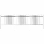 vidaXL Tuinhek met speerpunt staal 537x120 cm zwart, Verzenden, Nieuw, IJzer, 1 tot 2 meter