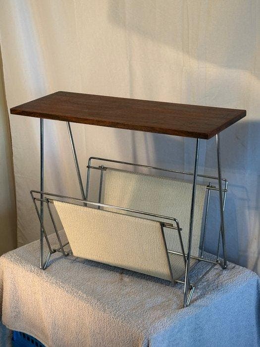 Tijdschriftenhouder - Lektuurbak - Staal, Hout, Leder, Antiek en Kunst, Curiosa en Brocante