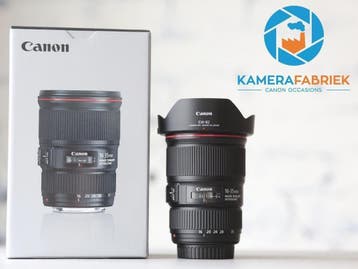 Canon EF 16-35mm f/4L IS USM - 1 jaar garantie!, Audio, Tv en Foto, Fotografie | Lenzen en Objectieven, Canon, Lensdoppen, Zo goed als nieuw