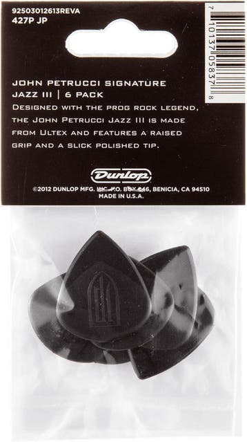 Jim Dunlop John Petrucci Jazz III Plectrum 1.50 mm 6-pack, Ophalen of Verzenden, Nieuw, Elektrische gitaar
