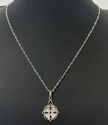 Zilveren ketting 925 met heksenkruis, gemaakt van zilver