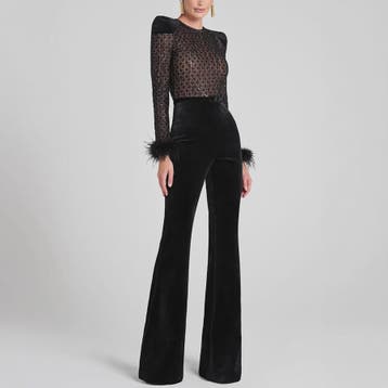 Elegante Dames Jumpsuit met Fluweel en Pailletten - Lange Mo, Verzenden, Nieuw