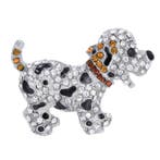 Fako Bijoux - Broche - Puppy - Kristal - 53x30mm - Oranje, Verzenden, Nieuw
