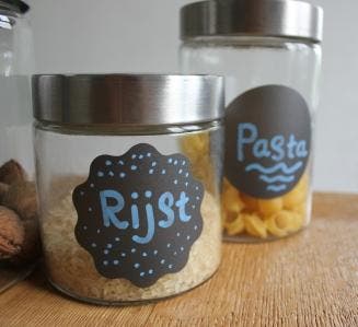 Krijtsticker Ovaal 10x7cm, Huis en Inrichting, Ophalen of Verzenden, Nieuw