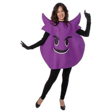 Emoticon kostuum Paarse duivel, Verzenden, Nieuw, Feestartikel