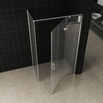 Douchecabine Wiesbaden met Draaideur en Zijwand 100x100 cm, Doe-het-zelf en Verbouw, Sanitair, Ophalen of Verzenden, Nieuw, Chroom