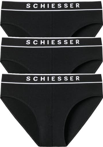 Schiesser - Maat M - 95/5 Organic Heren Rio Slip - Zwart - 3, Verzenden