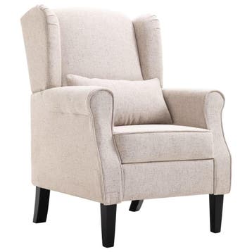 Stoel met Kussen | Beige Stof - Retourdeal | OP=OP, Huis en Inrichting, Minder dan 75 cm, Ophalen of Verzenden, Zo goed als nieuw