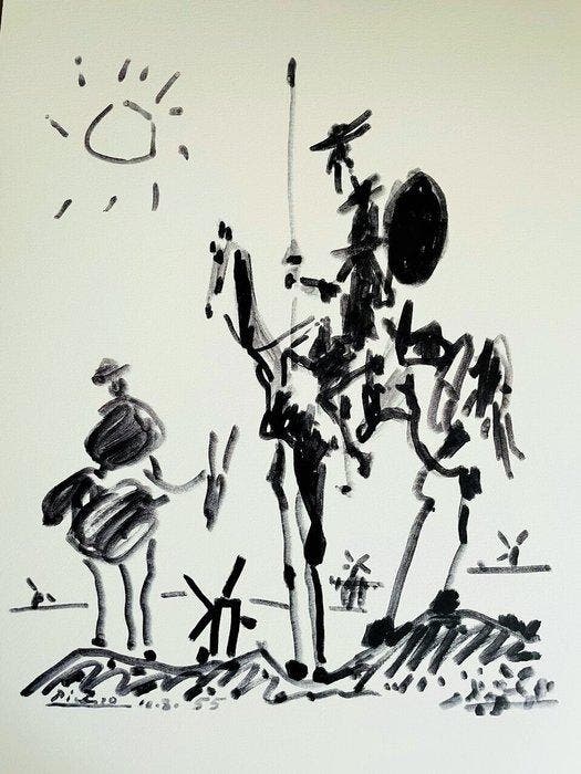 Pablo Picasso (1881-1973) - Don quichotte, Antiek en Kunst, Antiek | Overige Antiek