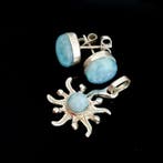 Set bestaande uit Larimar en 925 zilver. Handgemaakt., Antiek en Kunst