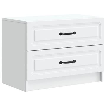 vidaXL Nachtkastje met lade Wit 62 x 34,5 x 44,5 cm Bewerkt, Minder dan 45 cm, Verzenden, Nieuw, Minder dan 55 cm
