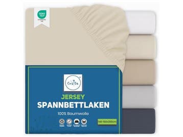 Veiling - Basics Hoeslaken 140 x 200 cm, 100% katoenen jerse, Gebruikt