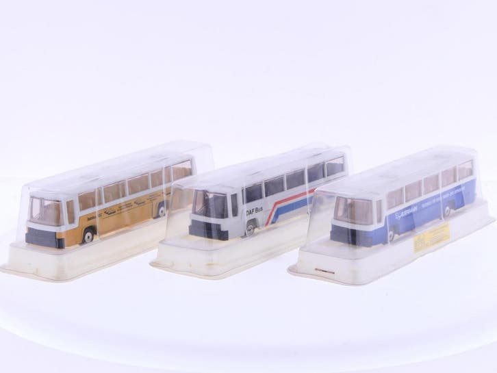 Schaal 1:87 EFSI 3x Busmodel, Auerhaan, RAI, DAF #7020, Hobby en Vrije tijd, Modelbouw | Overige, Zo goed als nieuw, Ophalen of Verzenden
