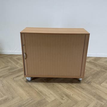 verrijdbare roldeurkast 2 legborden / 4 lades (hxbxd), Huis en Inrichting, Kasten | Roldeurkasten en Archiefkasten, Ophalen of Verzenden