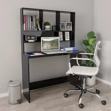 vidaXL Bureau met schappen 110x45x157 cm bewerkt hout, Verzenden, Nieuw