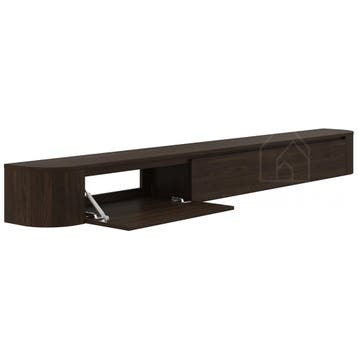 Dulce curved TV-Meubel zwevend walnut 272 cm, Overige materialen, Nieuw, Ophalen of Verzenden, Minder dan 100 cm