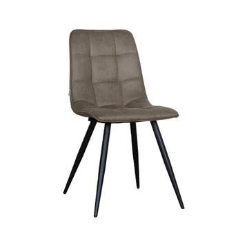 Stoel Bistro | Taupe | Micro Suede | Zwart Metalen Frame | 4, Verzenden, Nieuw in verpakking