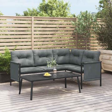 vidaXL Tuintafel 110x55x35 cm staal antracietkleurig, Verzenden, Nieuw, Rvs