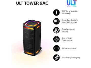 Sony -  Srsult900 Ult Tower 9 (ac) Partyspeaker  - Zwart, Verzenden, Nieuw, Overige typen, Sony