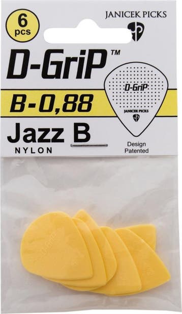 Janicek Picks D-Grip Jazz B plectrum 0.88 mm 6-pack, Ophalen of Verzenden, Nieuw, Elektrische gitaar