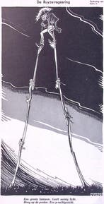 Spotprent met Charles Ruijs de Beerenbrouck op hoge poten, Verzenden