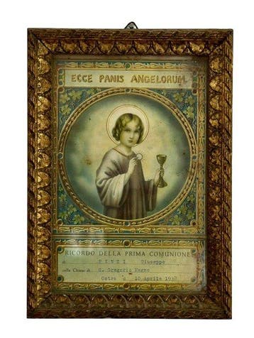 Lijst- Zie het Brood der Engelen - Hout, bladgoud, Antiek en Kunst