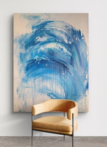 Laura Capellini Art - Wave(BLUE MIND#84) XL ,Acrylic on