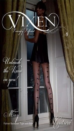 Vixen May, Fishnet Tights with Bows, Kleding | Dames, Ondergoed en Lingerie, Verzenden