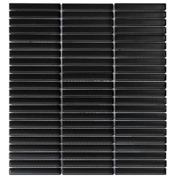 Wand Mozaïek Tegels Kitkat Factory Keramiek Zwart Mat - M.., Nieuw, Ophalen of Verzenden, 20 tot 40 cm, 10 m² of meer