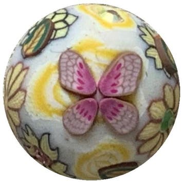Fako Bijoux - Click Button - Fimoklei - Vlinder Geel, Verzenden, Nieuw