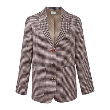 Alysi • geblokte wollen blazer • 32 (IT38), Kleding | Dames, Verzenden, Nieuw, Alysi, Maat 34 (XS) of kleiner