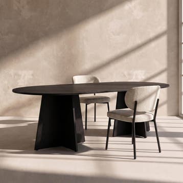 *WOONWINKEL* Ovale Eettafel Met Kruisvoet Zwart, Verzenden, Nieuw