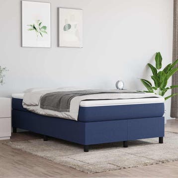 vidaXL Boxspring bed 120x200 cm stof blauw, Nieuw, Twijfelaar, 120 cm, 200 cm