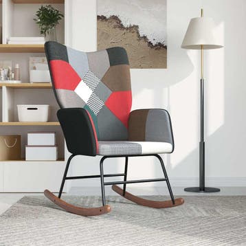 vidaXL Schommelstoel patchwork stof, Verzenden, Nieuw