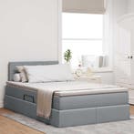 vidaXL Opbergbed met matras Lichtgrijs 120 x 190 cm Bewerkt, Verzenden, Nieuw