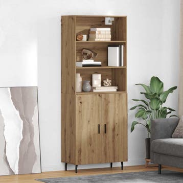 vidaXL buffetkast Artisan Eiken 69,5 x 34 x 180 cm, Minder dan 50 cm, Verzenden, Nieuw, Minder dan 100 cm