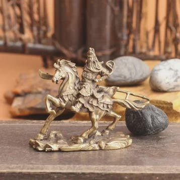 Bronzen Guan Gong Beeld op Paard - Chinese God van Rijkdom D, Verzenden