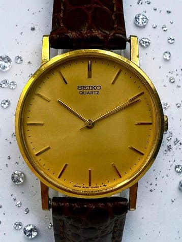 Seiko - Gold Dial – Ultra Slim - 2C21-0120 - Heren - 1986, Sieraden, Tassen en Uiterlijk, Horloges | Antiek