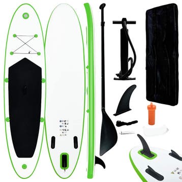 vidaXL Stand Up Paddleboardset opblaasbaar groen en wit, Watersport en Boten, Verzenden, Nieuw