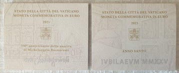 Vaticaan. 2 Euro 2025 Anno Santo + Michelangelo (2, Postzegels en Munten