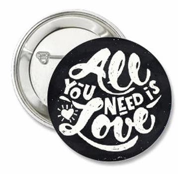 Button All You Need is Love zwart of roze, Verzamelen, Verzenden, Nieuw, Overige onderwerpen, Button