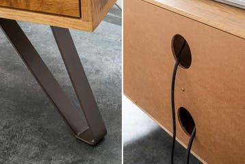 Massief tv-meubel LIVING EDGE 160cm wild eiken geolied, Ophalen of Verzenden, Nieuw
