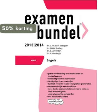 Examenbundel 2013/2014 Vwo Engels 9789006080315, Verzenden, Gelezen, G.P.H. Cook-Bodegom