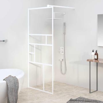 vidaXL Inloopdouchewand 90x195 cm ESG-glas wit, Verzenden, Nieuw