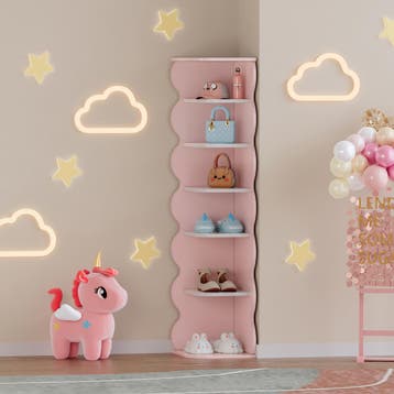Kinderschoenenrek Vestnes 108x27x27 cm roze en wit [en.casa], Verzenden, Nieuw