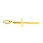Gouden hanger van een subtiel kruisje (Hanger of bedel), Ophalen of Verzenden, Gebruikt, Goud, Overige merken