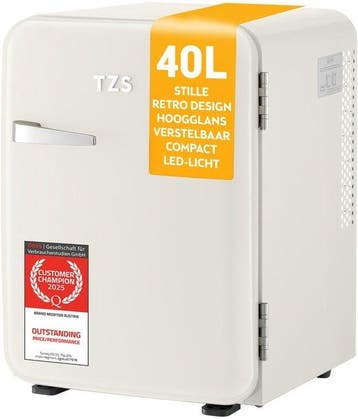 TZS First Austria Mini Koelkast 40L - Crème, Verzenden, Nieuw